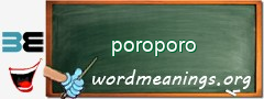 WordMeaning blackboard for poroporo